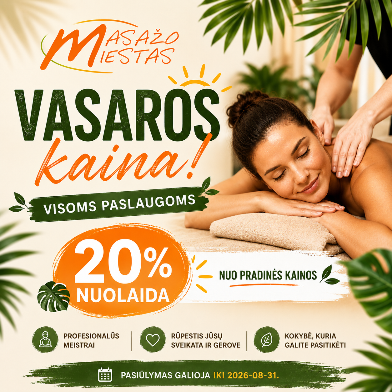 „MASAŽO MIESTAS“ - Vasaros kaina!